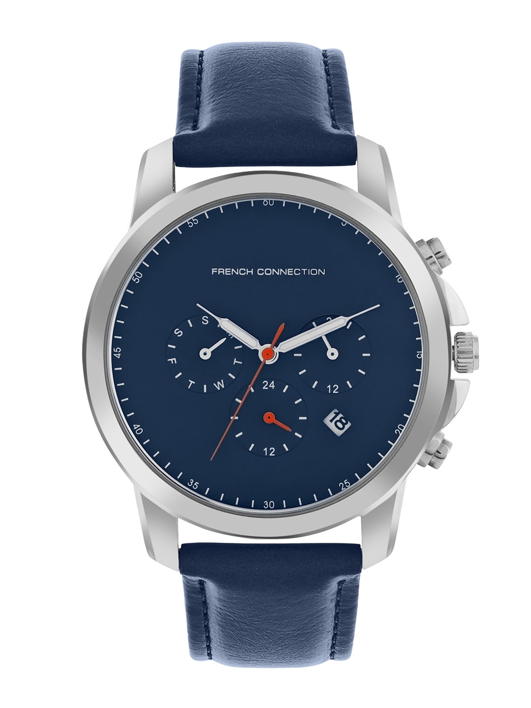 

French Connection Czar Men Leather Straps Analogue Watch FCN00054A, Blue