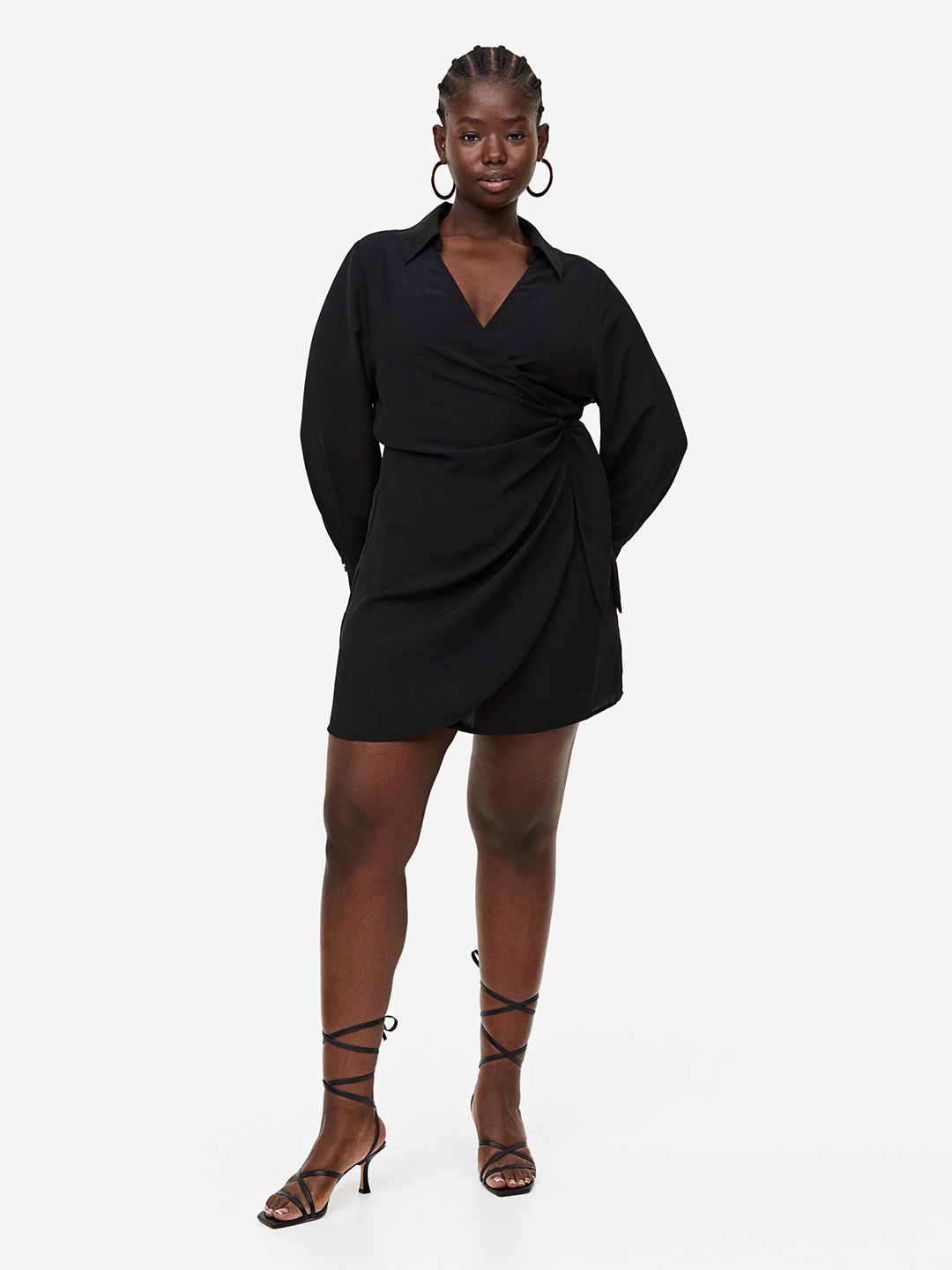 

H&M Crepe Wrap Dress, Black