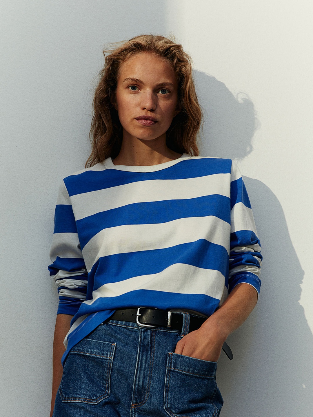 

H&M Cotton Jersey Top, Blue