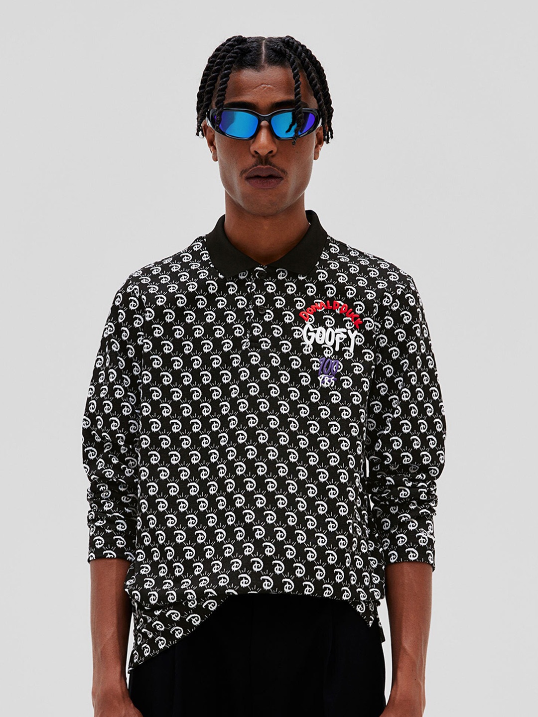

H&M Regular Fit Jacquard-Knit Polo Shirt, Black