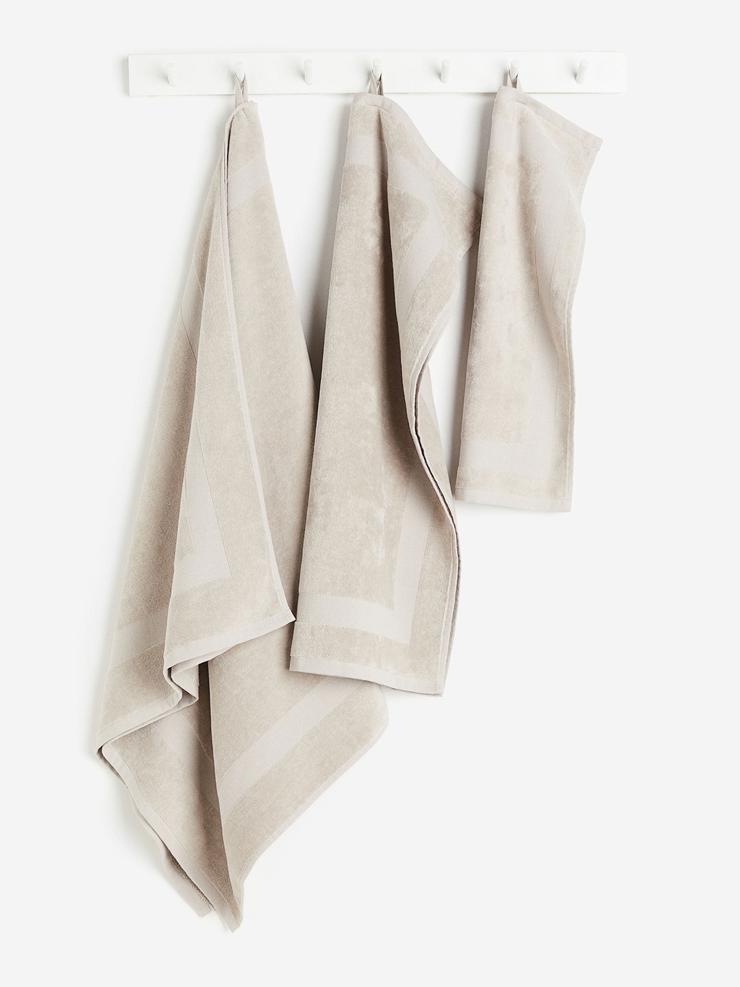 

H&M Beige Pure Cotton Velour Hand Towel