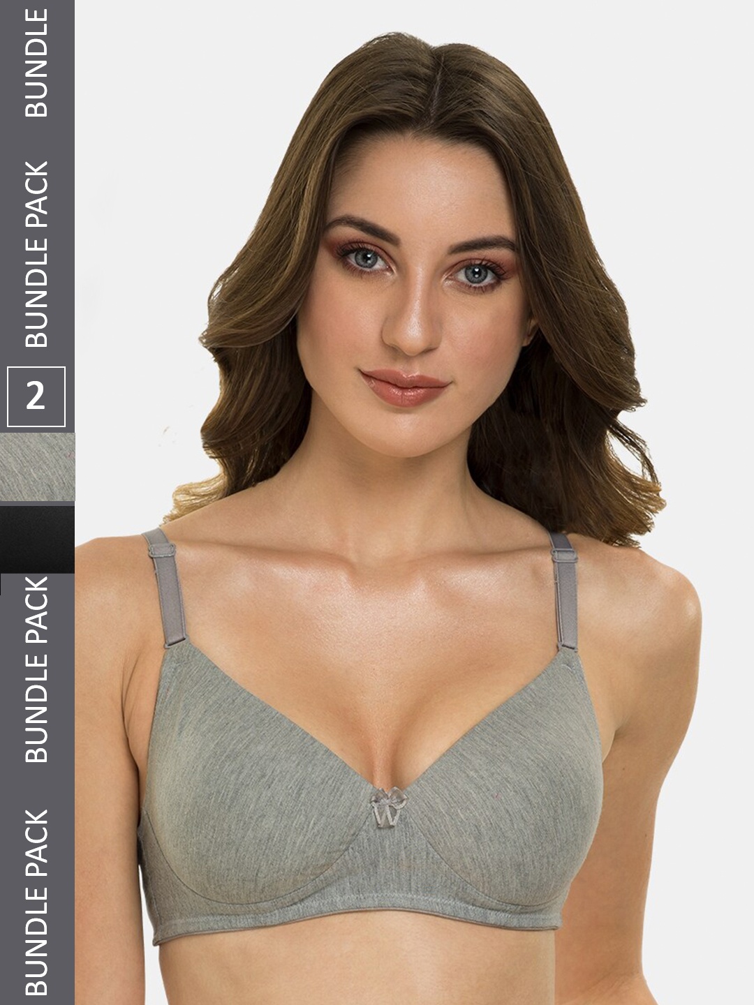 

Tweens Pack of 2 Full Coverage Lightly Padded T-Shirt Bra With All Day Comfort, Grey