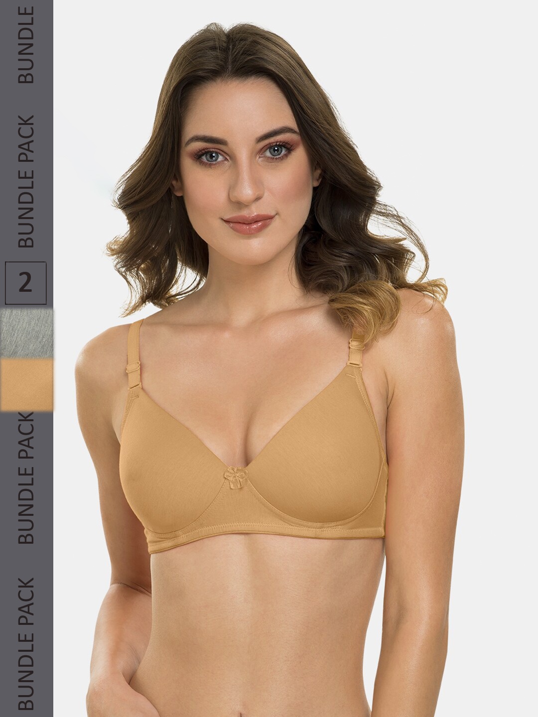 

Tweens Pack of 2 Full Coverage Lightly Padded T-Shirt Bra With All Day Comfort, Beige