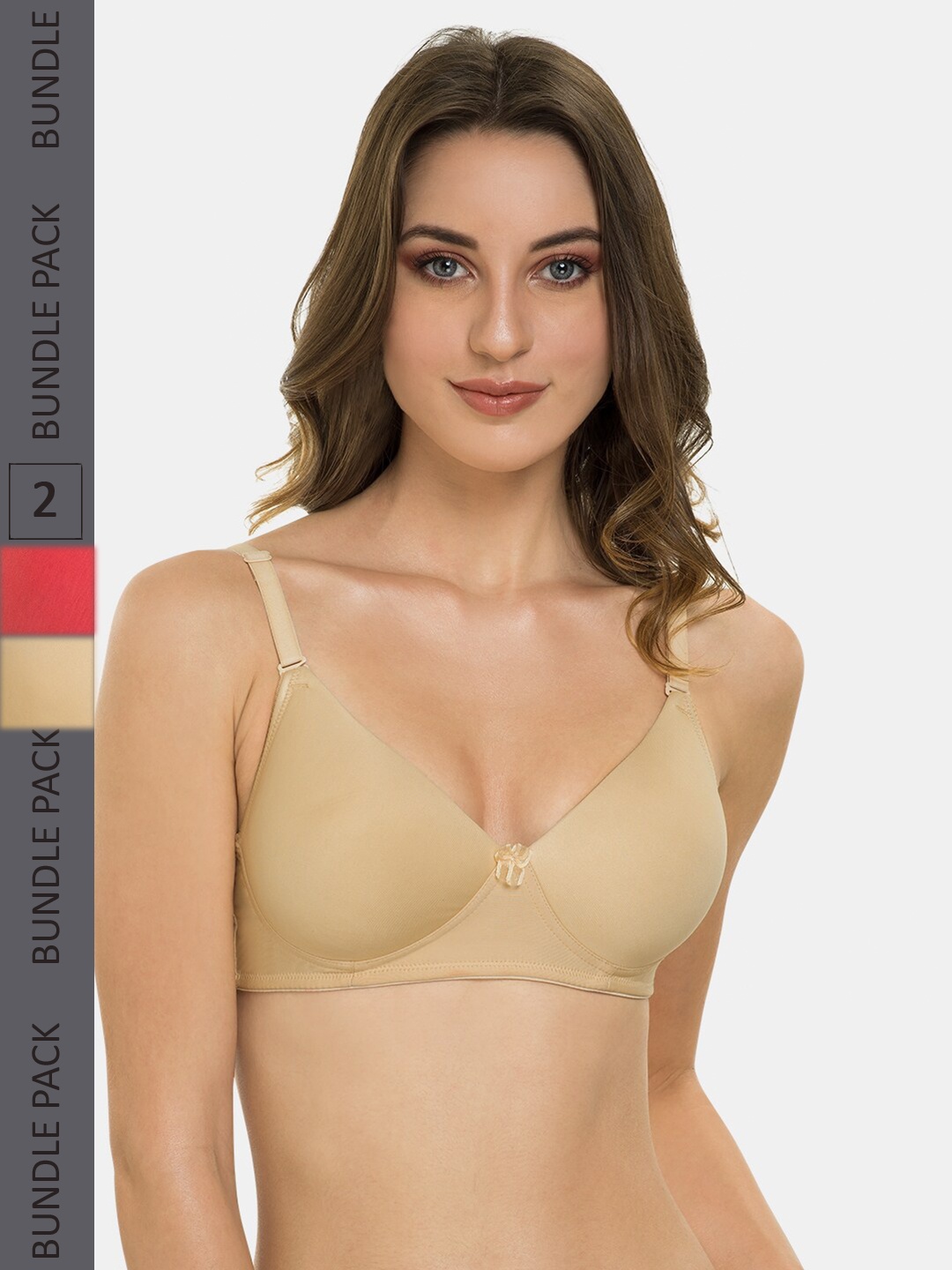 

Tweens Pack of 2 Full Coverage Lightly Padded T-Shirt Bra With All Day Comfort, Beige