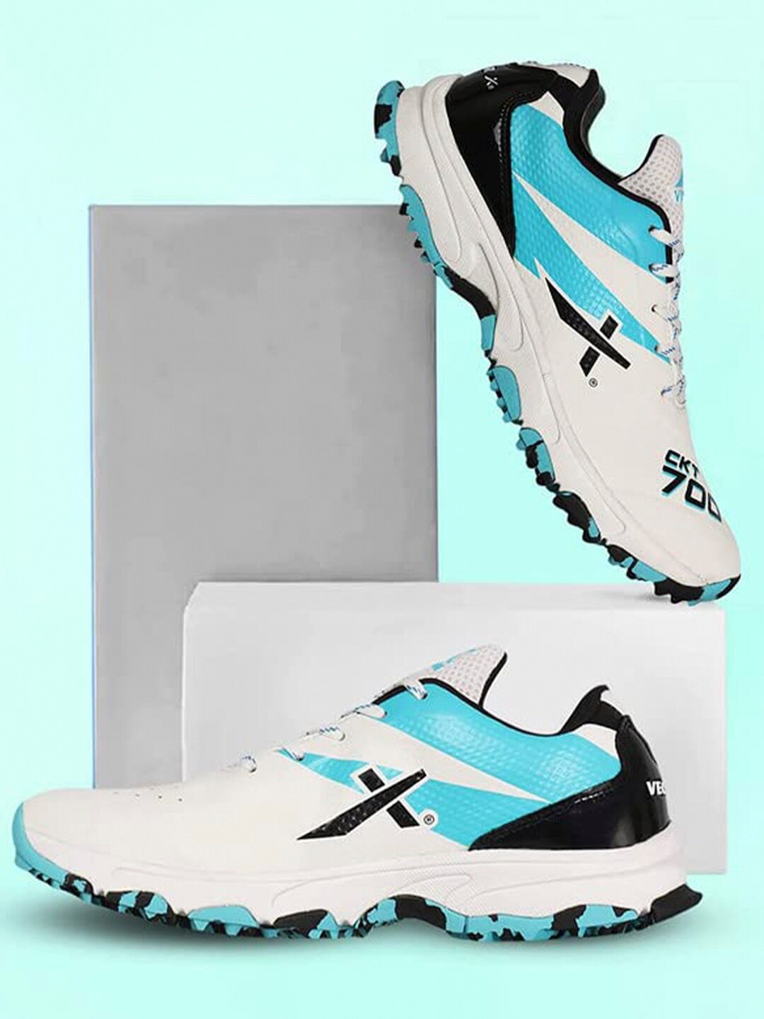 

VECTOR X Unisex Lace-Up Cricket Shoes, White