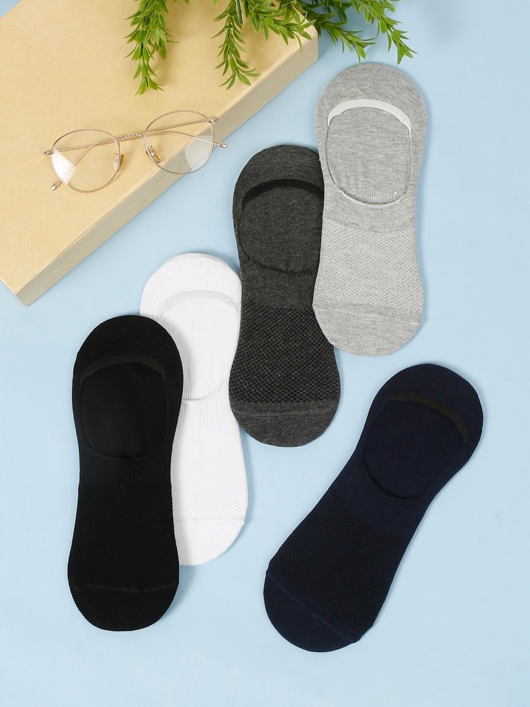 

LOUIS STITCH Men Pack Of 5 Antibacterial Shoe Liners, White
