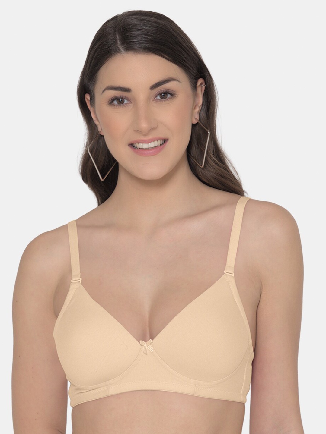 

Tweens Cotton T-Shirt Bra Full Coverage Lightly Padded All Day Comfort Super Support, Beige