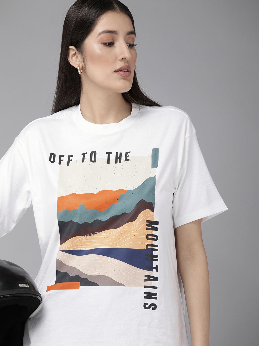 

Roadster Women Printed Bio Finish T-shirt, White