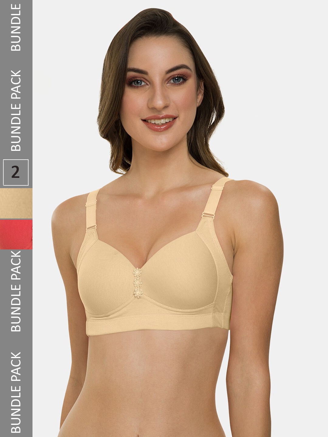 

Tweens Pack Of 2 Lightly Padded Full Coverage Minimizer Bras With All Day Comfort, Beige