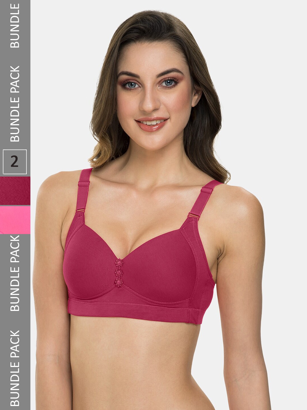 

Tweens Pack Of 2 Lightly Padded Full Coverage Minimiser Bras With All Day Comfort, Burgundy