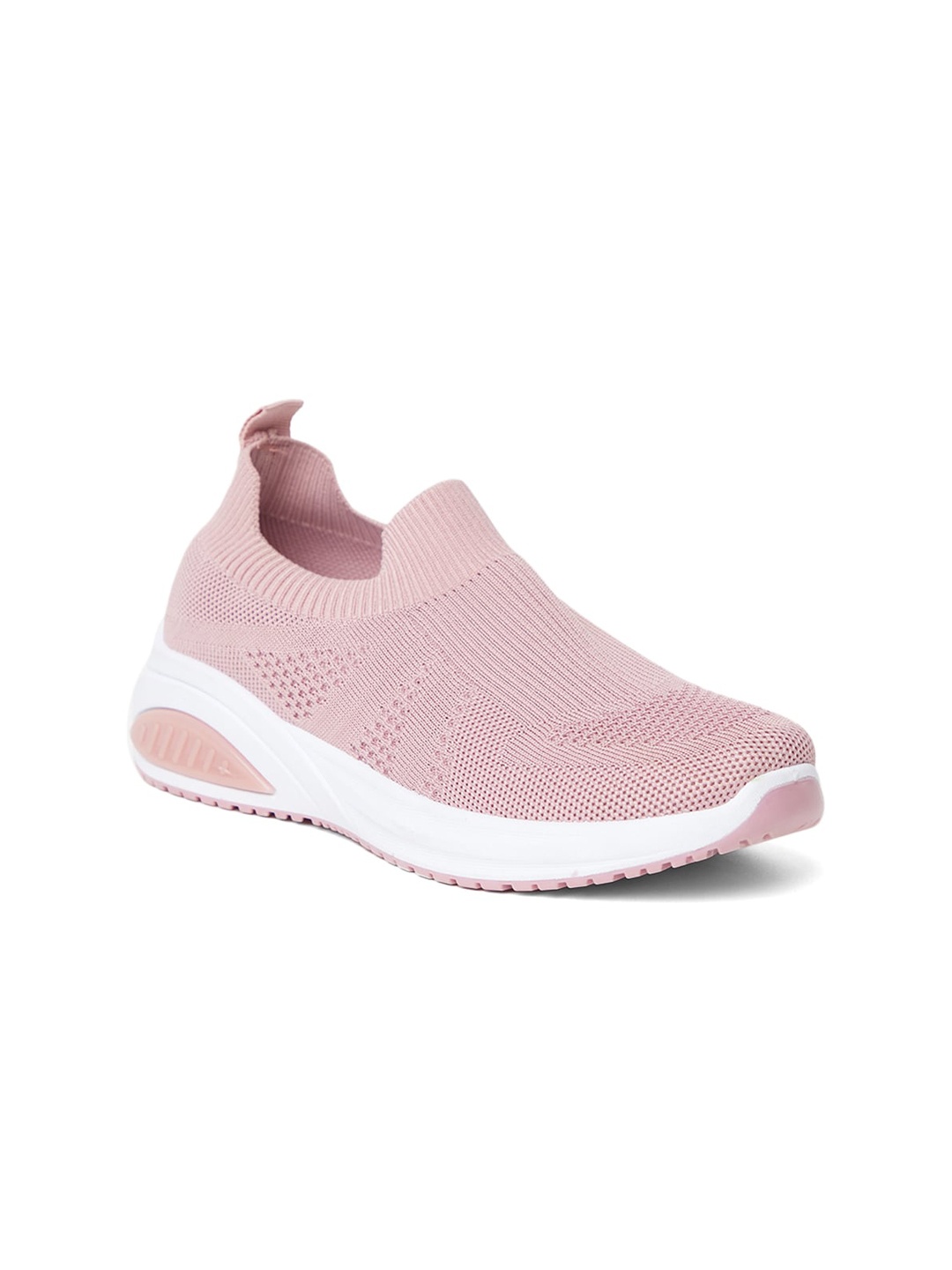 

Goldstar Women Textured Contrast Sole Slip-On Sneakers, Pink
