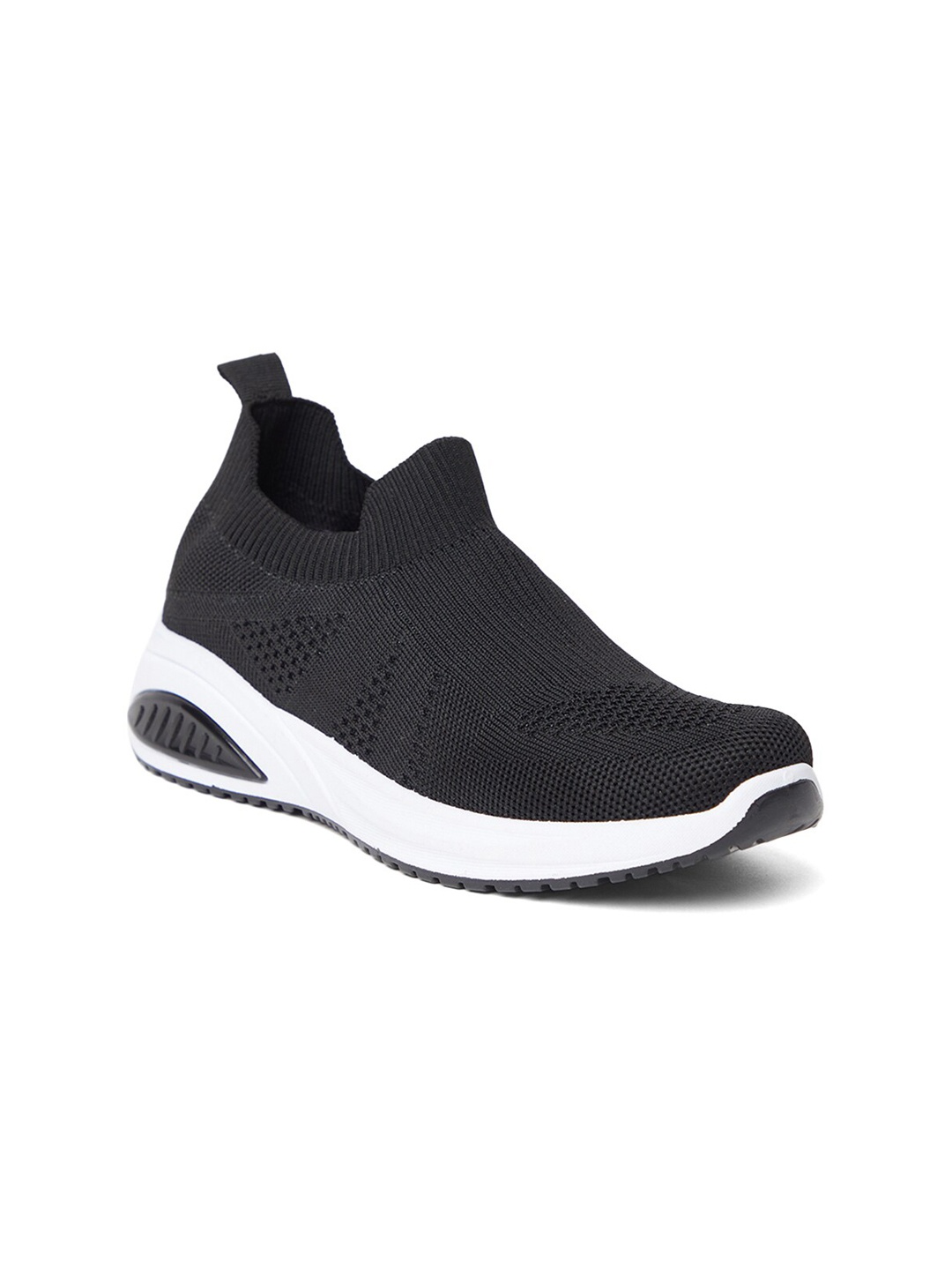 

Goldstar Women Textured Contrast Sole Slip-On Sneakers, Black