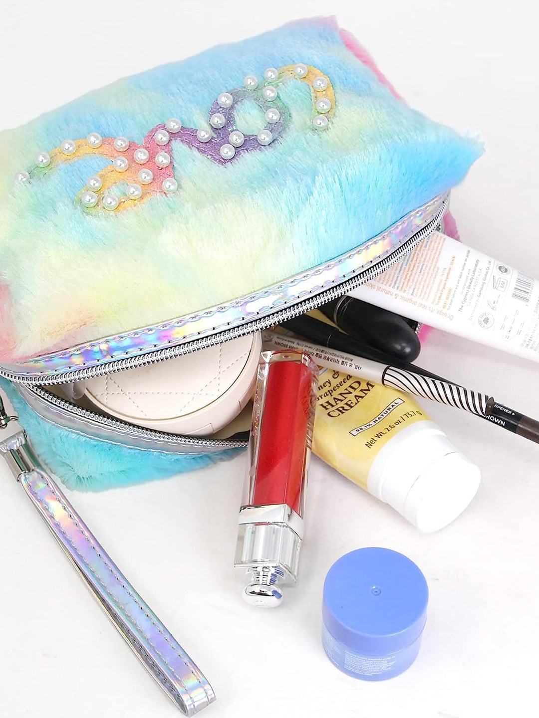 

HOUSE OF QUIRK Blue Travel Makeup Organiser