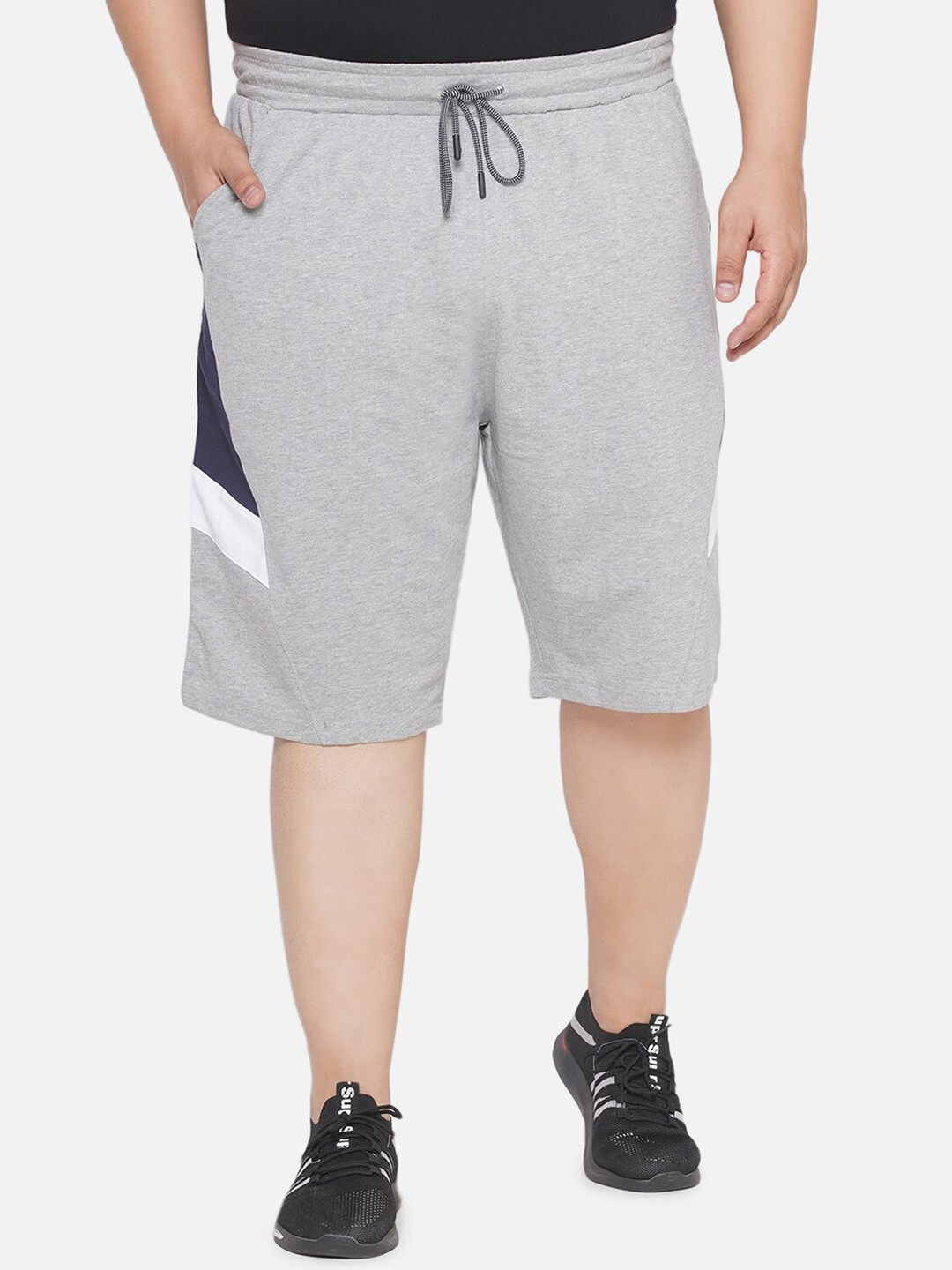 

Santonio Men Plus Size Regular Fit Pure Cotton Shorts, Grey