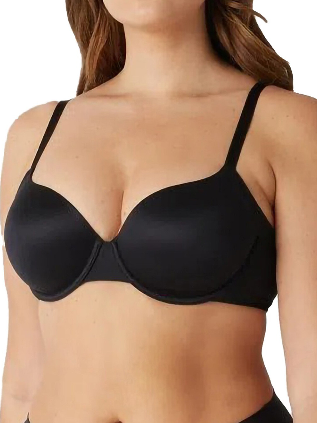 

YAMAMAY All Day Comfort Medium Coverage Lightly Padded Push-Up Bra, Black