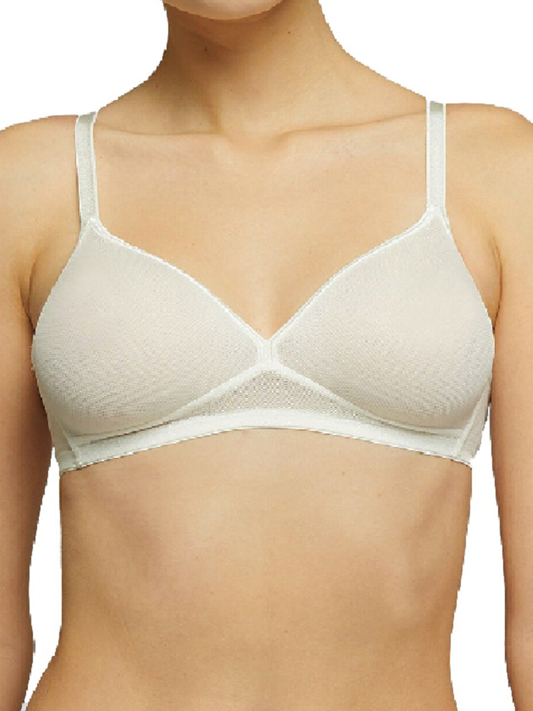 

YAMAMAY Medium Coverage Lightly Padded All Day Comfort Push-Up Bra, Cream