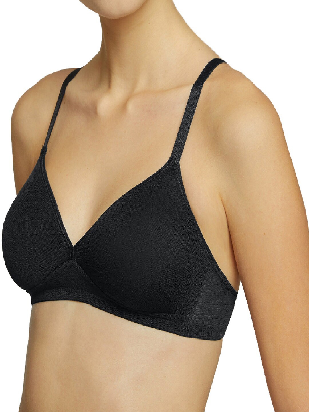 

YAMAMAY Medium Coverage Lightly Padded All Day Comfort Push-Up Bra, Black