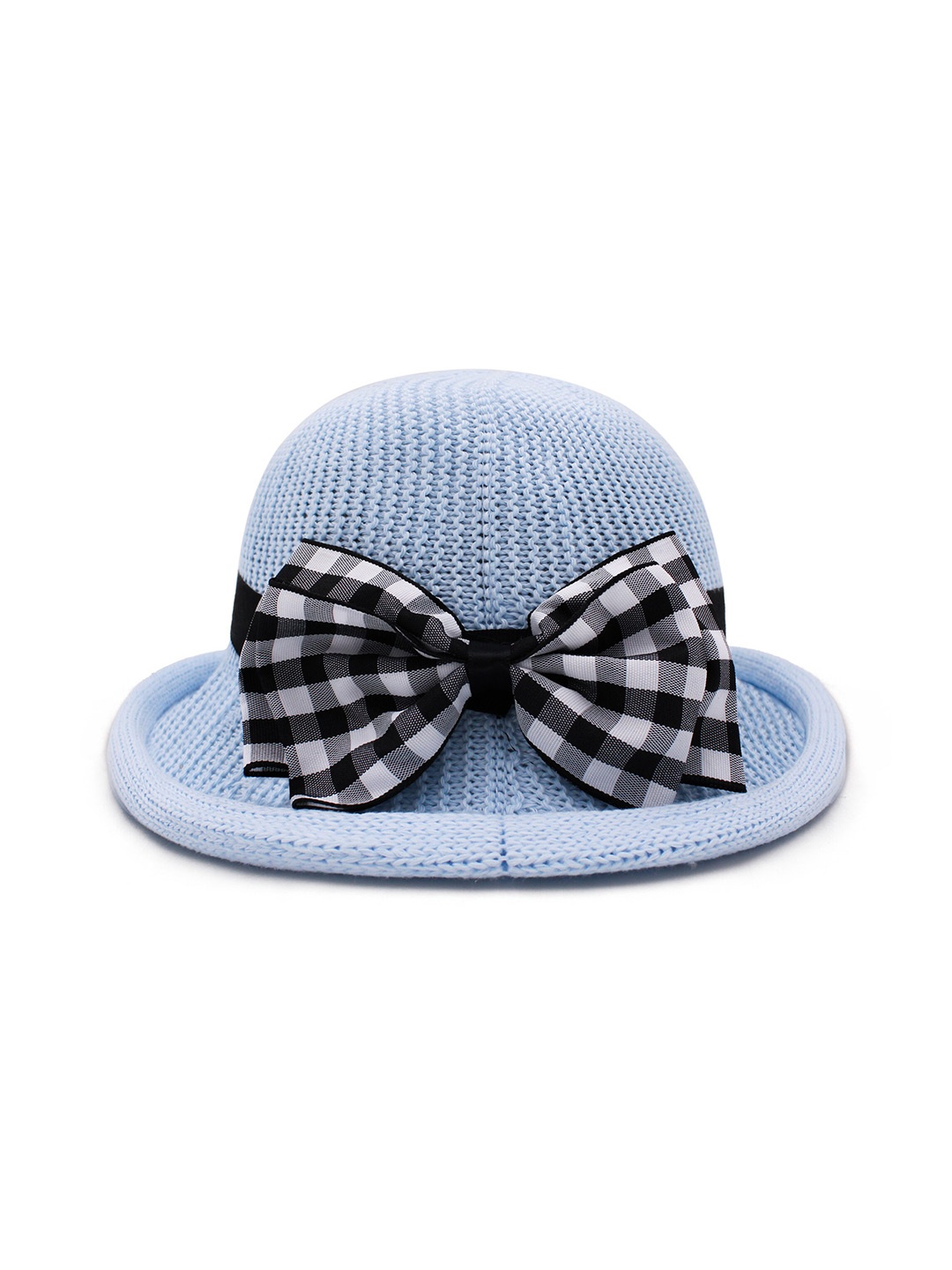 

JENNA Kids Cloth Check Bow Sun Protection Hat, Blue