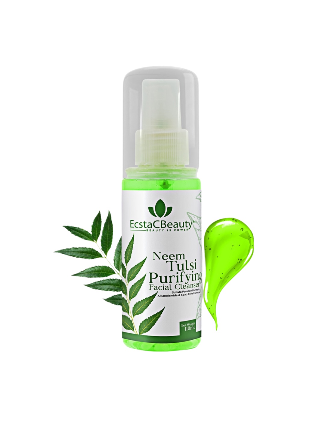 

EcstaCBeauty Neem Tulsi Purifying Facial Cleanser - 110 ml, Lime green