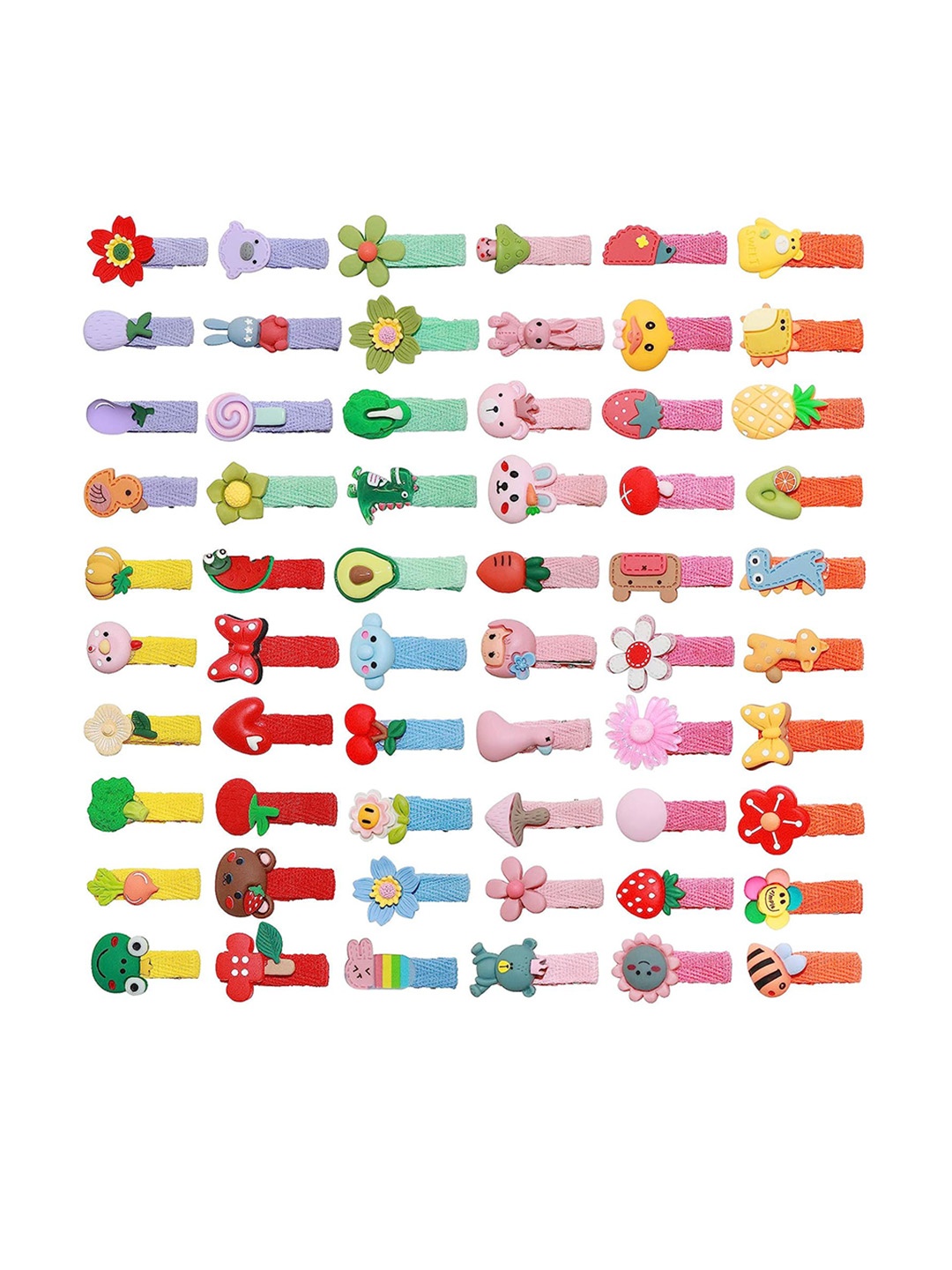 

LYTIX Girls Set Of 12 Assorted Cute Animal Fruit Flower Pattern Alligator Clips