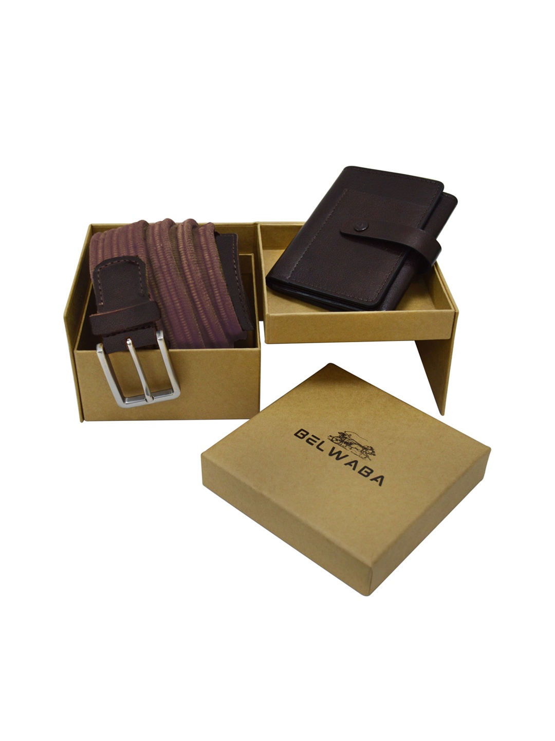 

Belwaba Men Leather Belt & Wallet Accessory Gift Set, Brown
