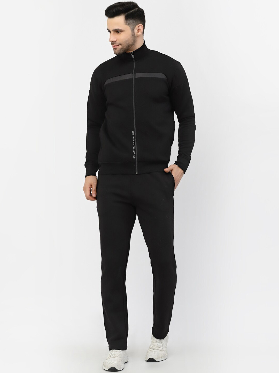 

Sweet Dreams Black Mock Collar Fleece Tracksuits