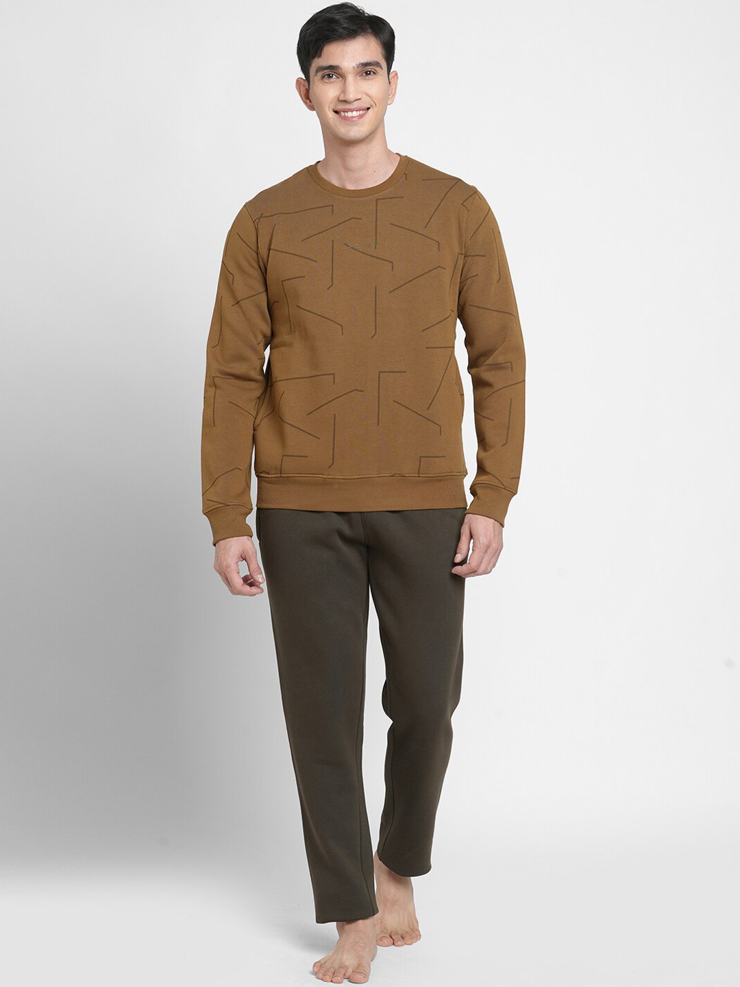 

Sweet Dreams Round Neck Fleece Tracksuits, Brown