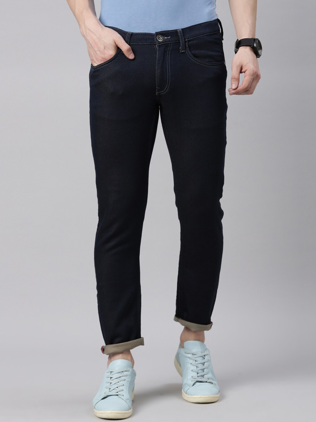 

American Bull Men Slim Fit Stretchable Jeans, Blue