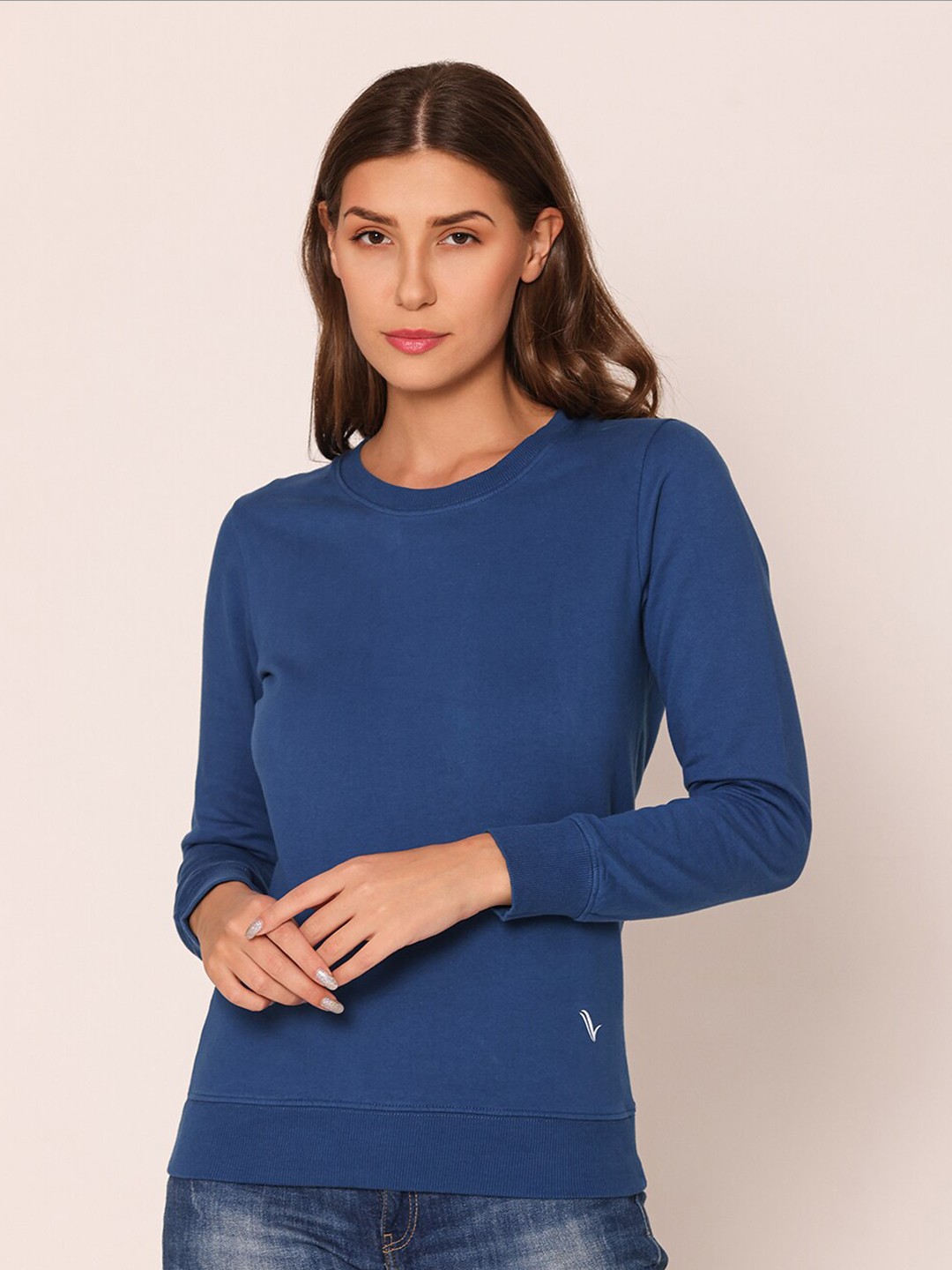 

Bonjour Long Sleeves Cotton Sweatshirt, Blue