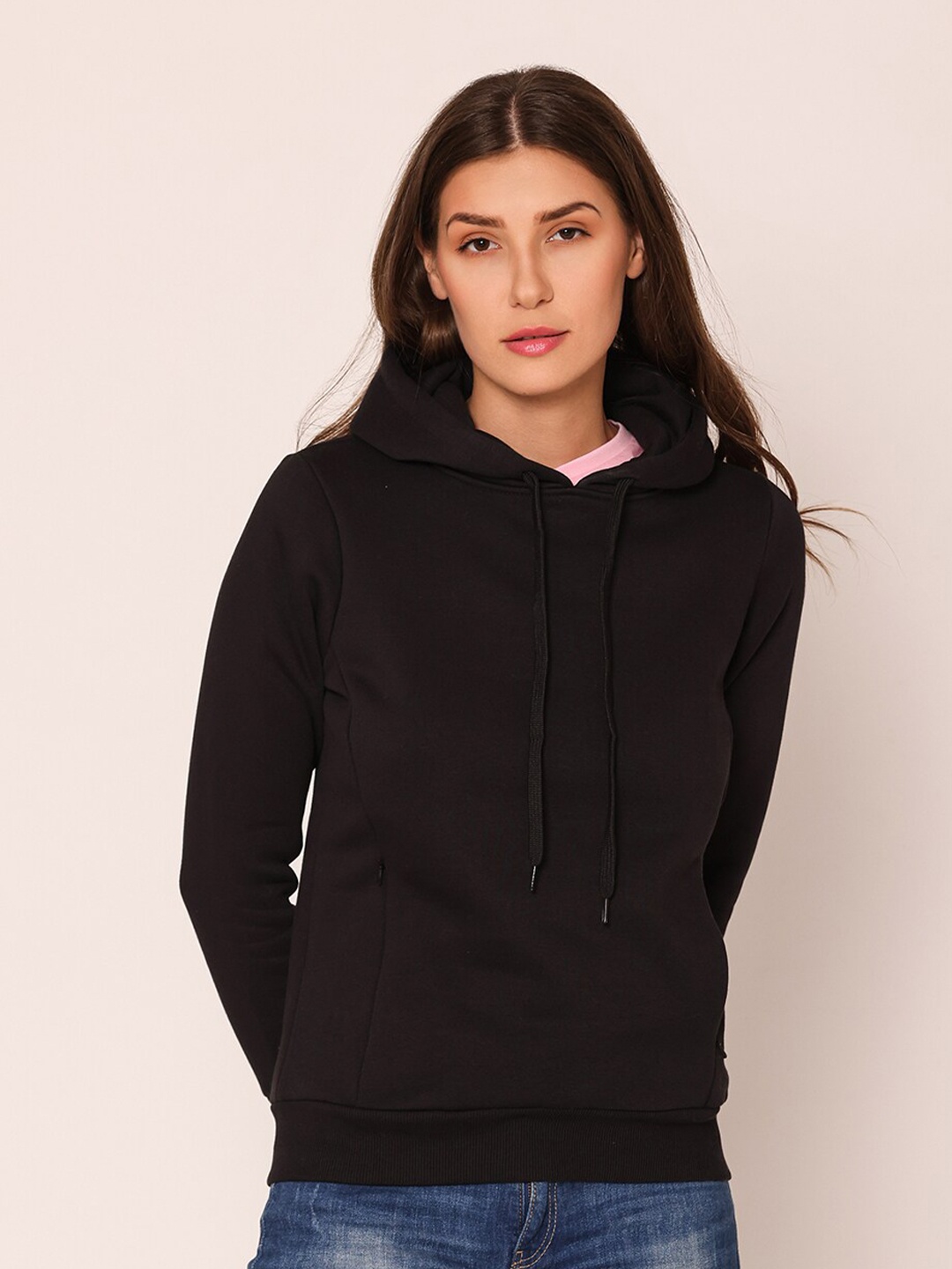 

Bonjour Hooded Cotton Sweatshirt, Black