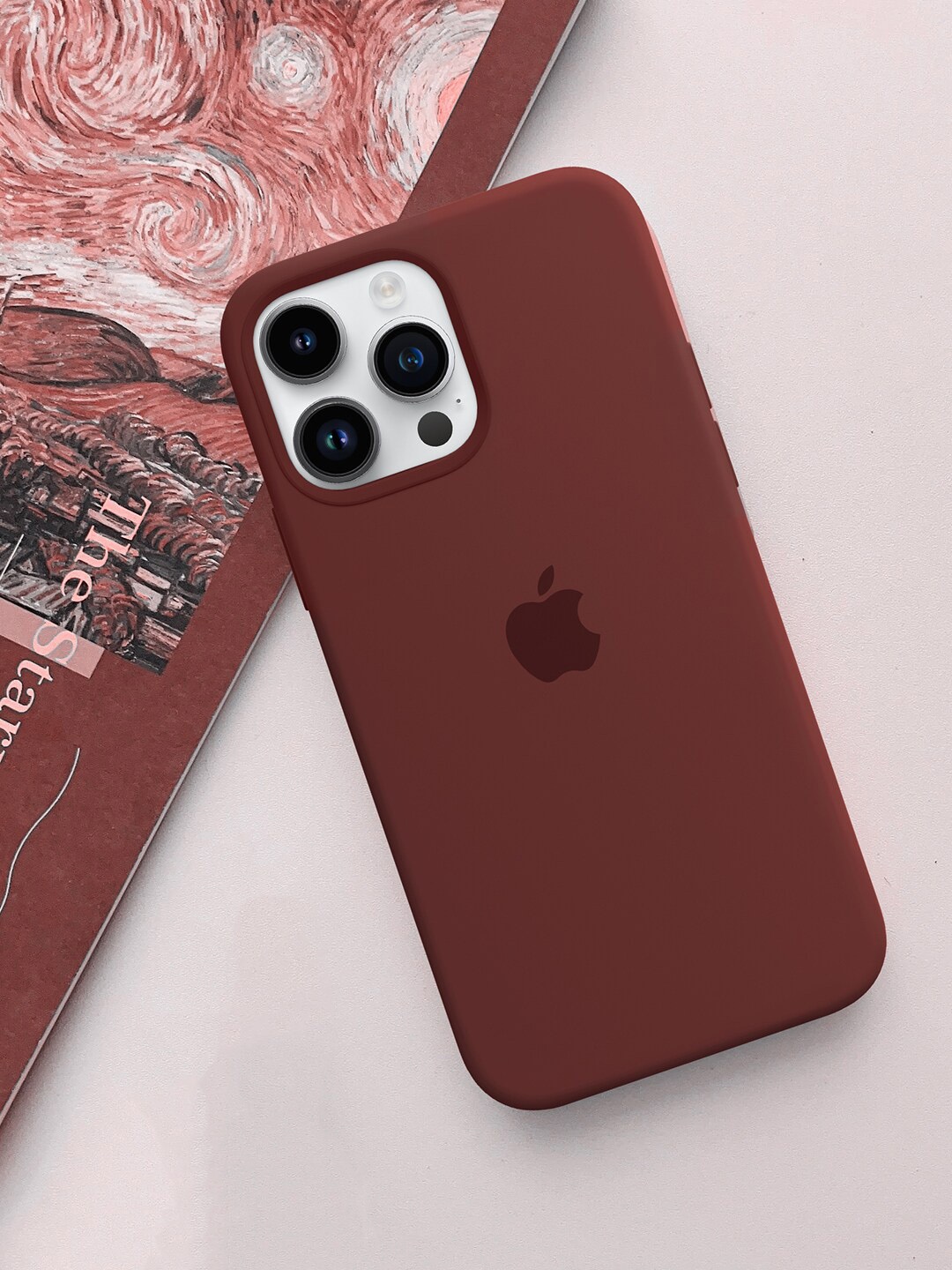 

TREEMODA Triple Layer Protection Silicone iPhone 14 Promax Phone Back Case, Brown