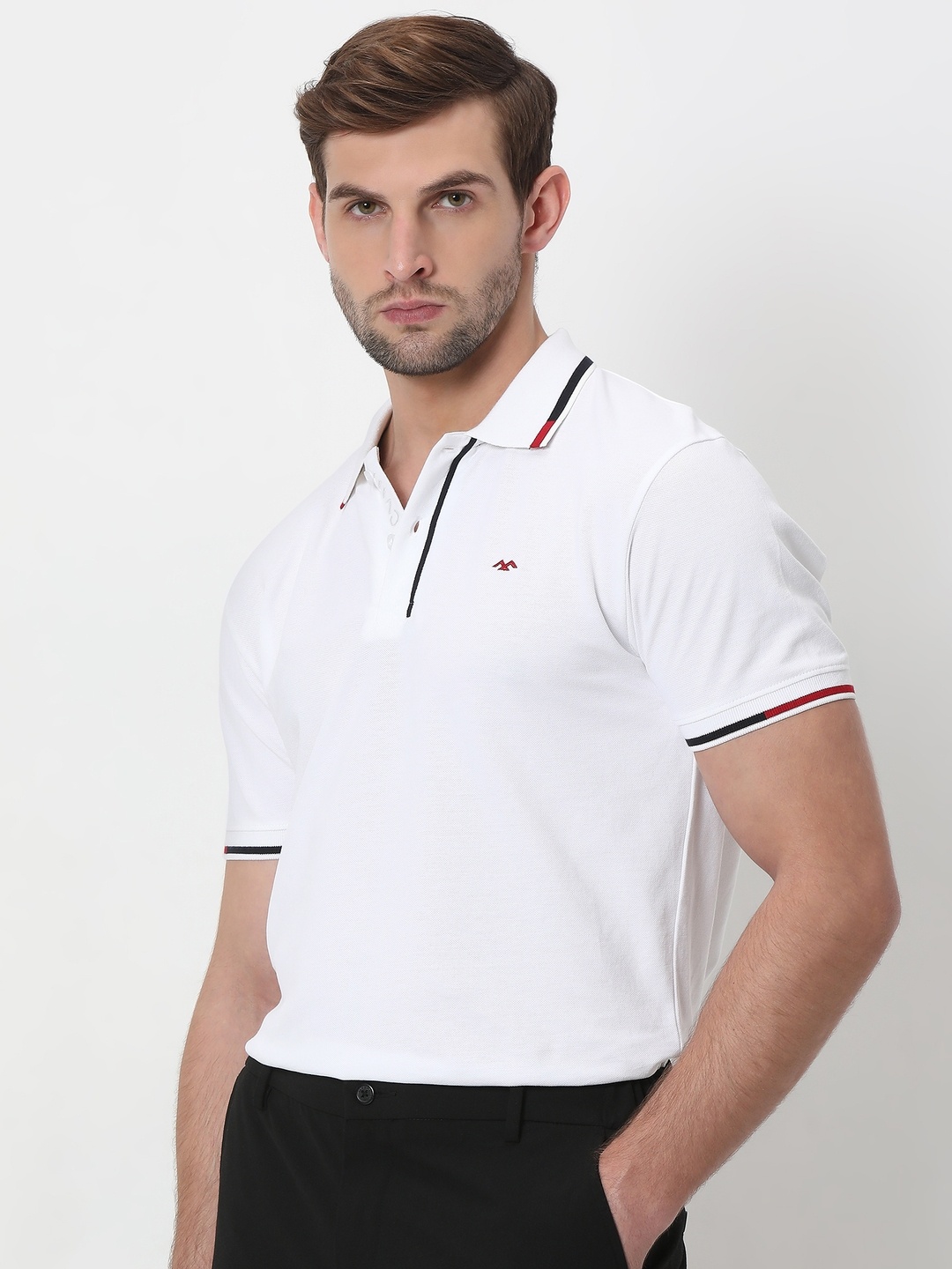 

Mufti Polo Collar Slim Fit Pure Cotton T-shirt, White