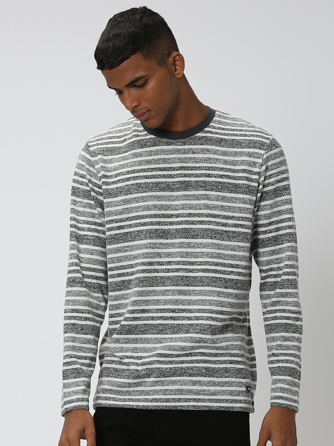 

Mufti Striped Slim Fit T-shirt, Grey