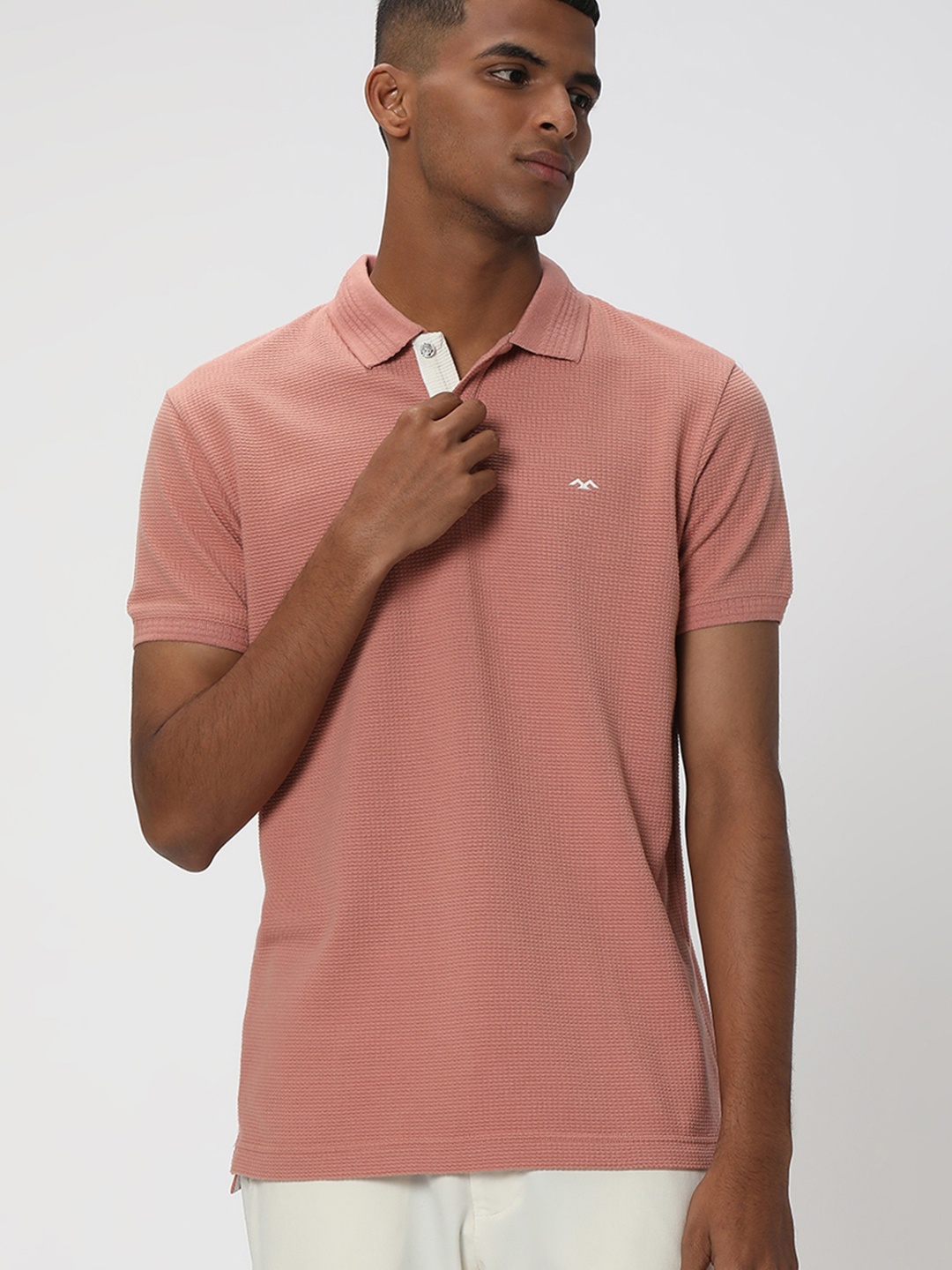 

Mufti Polo Collar Slim Fit Pure Cotton T-shirt, Peach