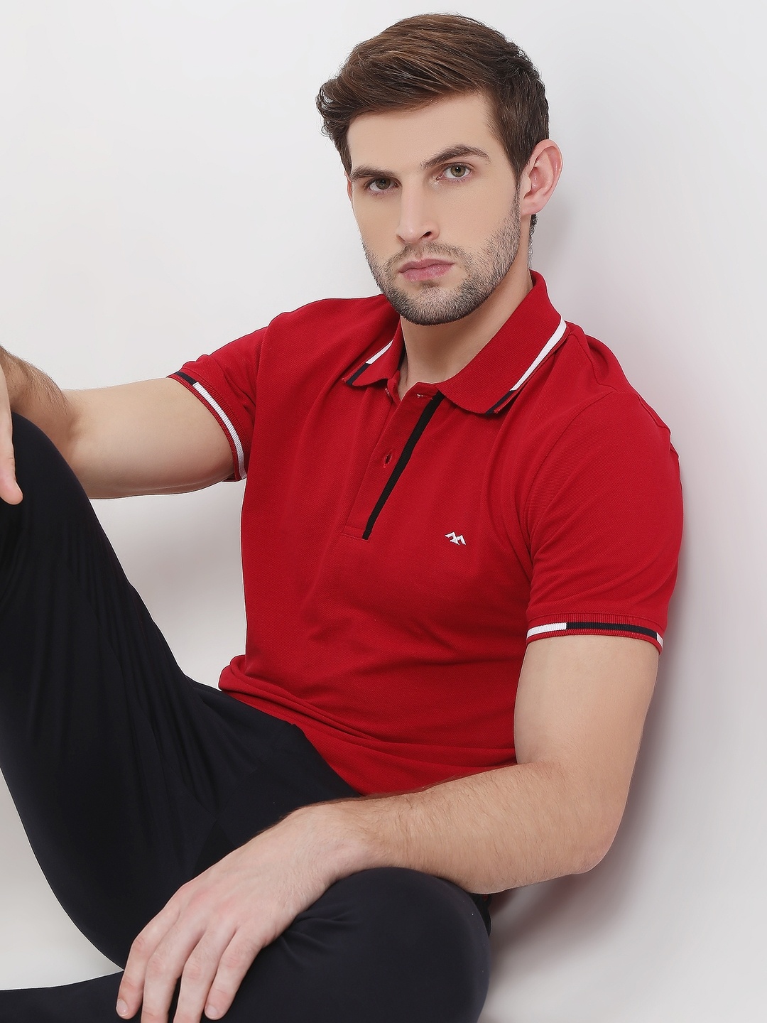 

Mufti Polo Collar Slim Fit Pure Cotton T-shirt, Red