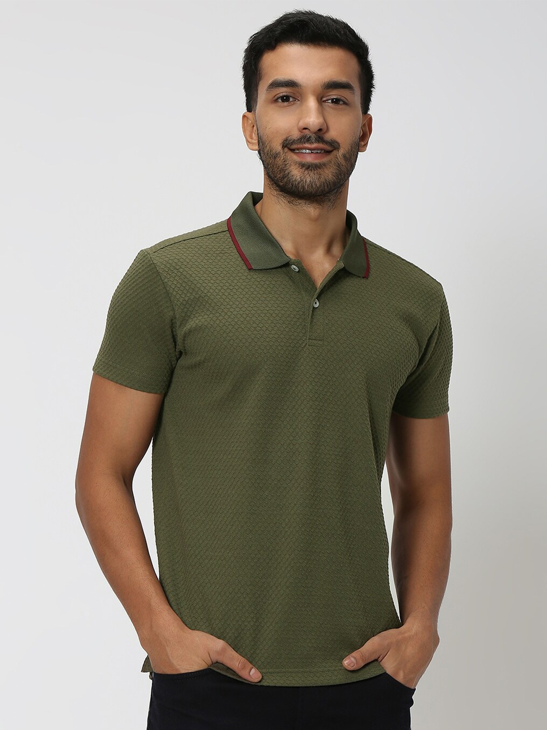 

Mufti Polo Collar Slim Fit T-shirt, Olive