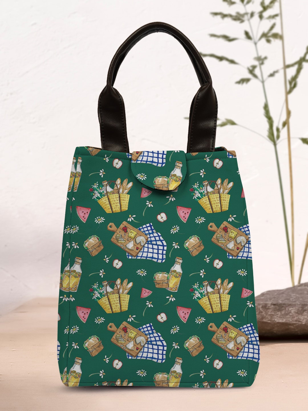 

Crazy Corner Printed Canvas Lunch Bag, Green