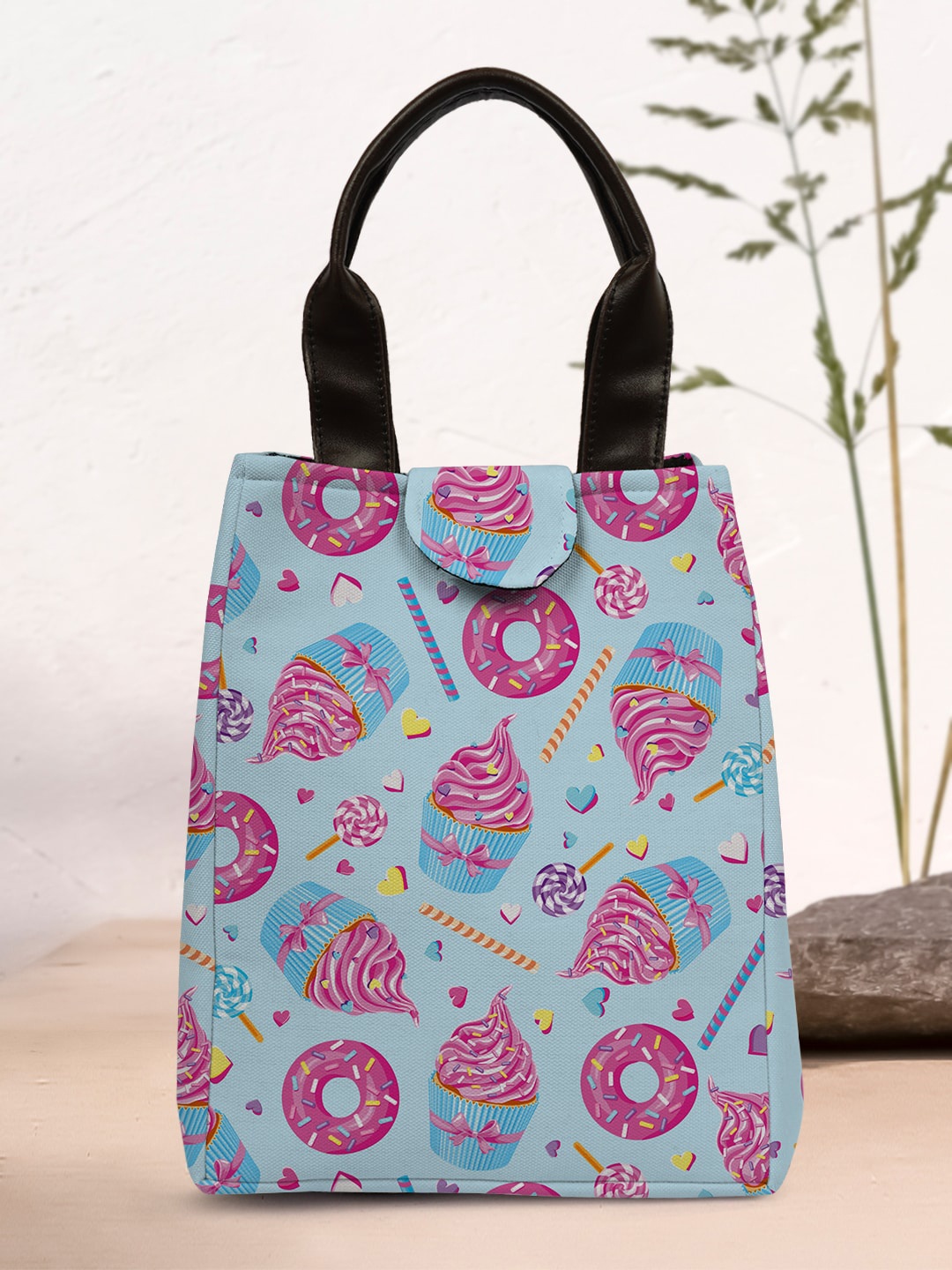 

Crazy Corner Printed Canvas Lunch Bag, Blue