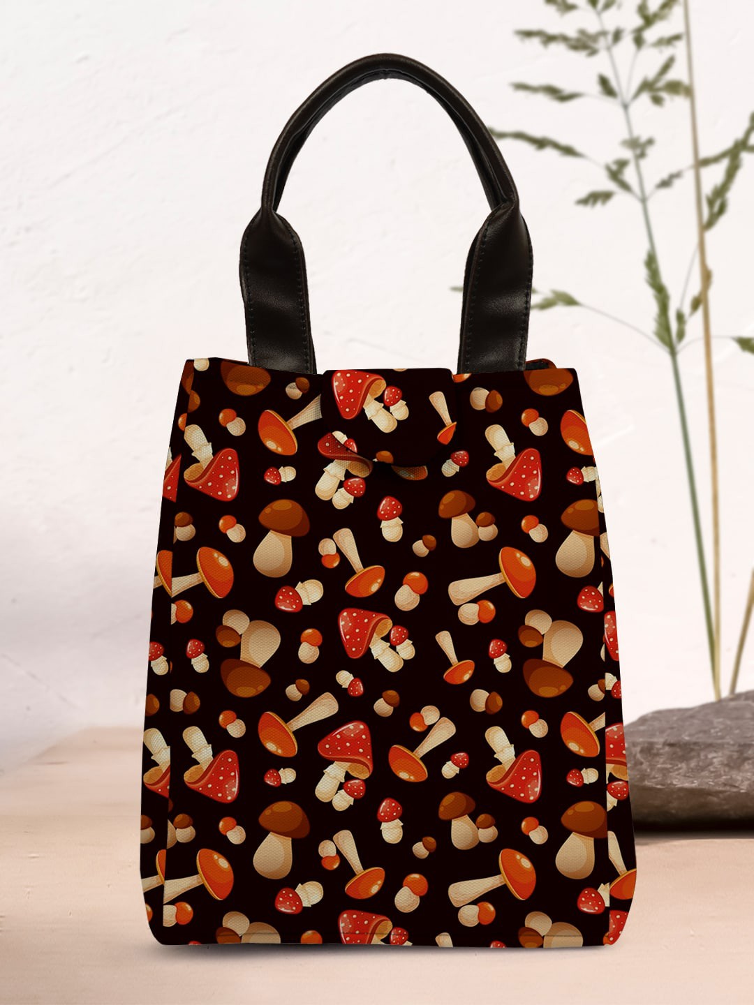 

Crazy Corner Printed Canvas Lunch Bag, Black