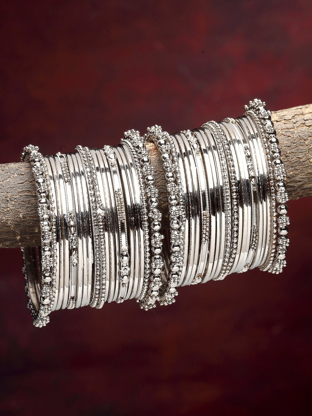 

Krelin Set Of 40 Silver-Plated Oxidised Bangles