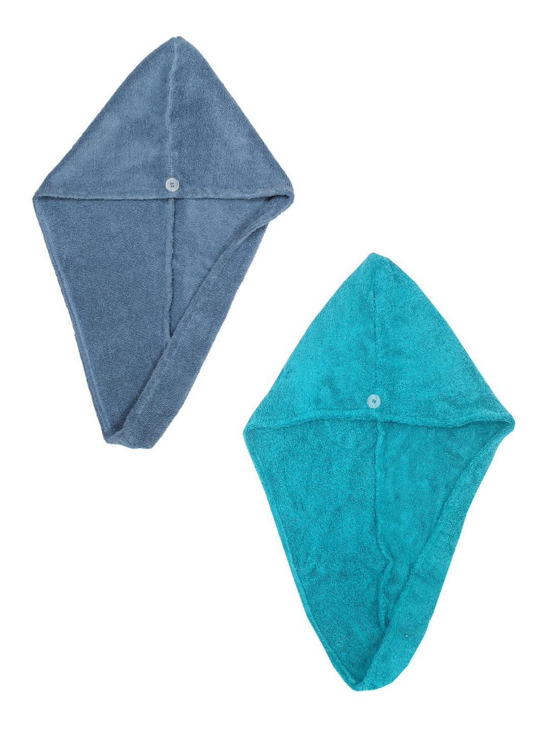 

AVI Living Navy Blue & Turquoise Blue 2 Pieces 500 GSM Cotton Hair Wrap Bath Towels