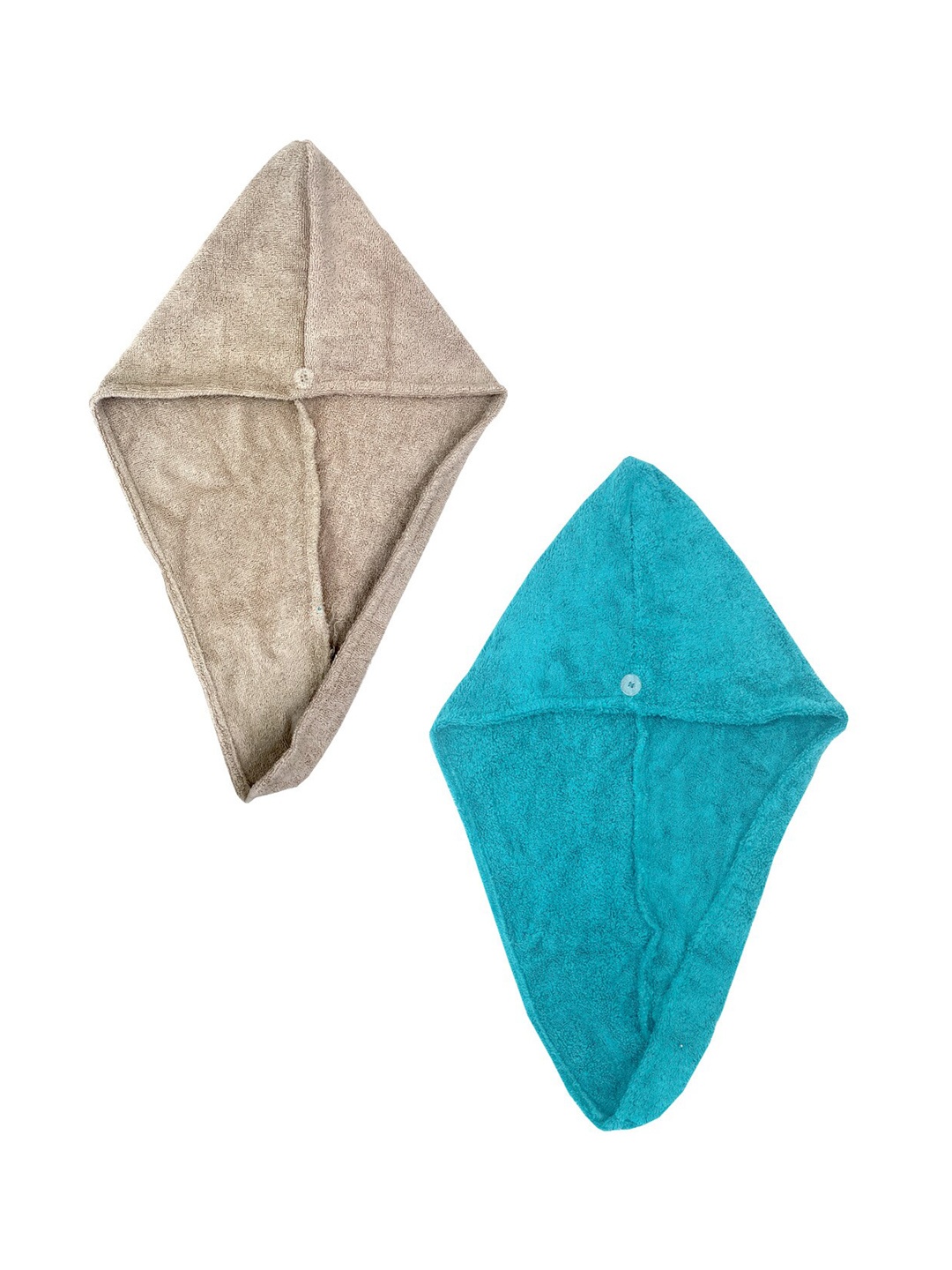 

AVI Living Beige & Turquoise Blue 2 Pieces 500 GSM Pure Cotton Hair Wrap Bath Towels
