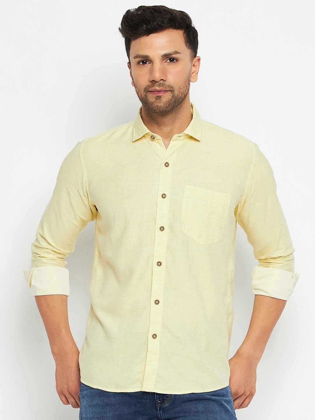 

Duke Slim Fit Cotton Casual Shirt, Yellow