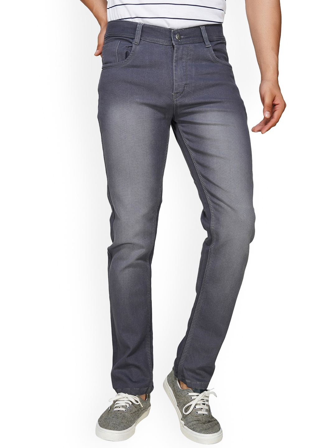 

Xee Men Jean Heavy Fade Cotton Jeans, Grey