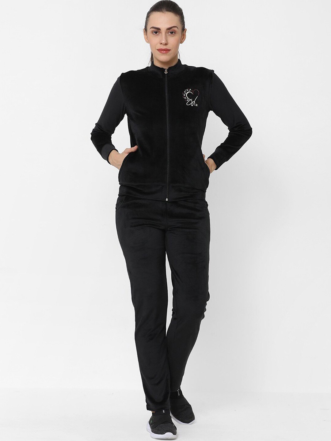 

Sweet Dreams Mock Collar Tracksuit, Black