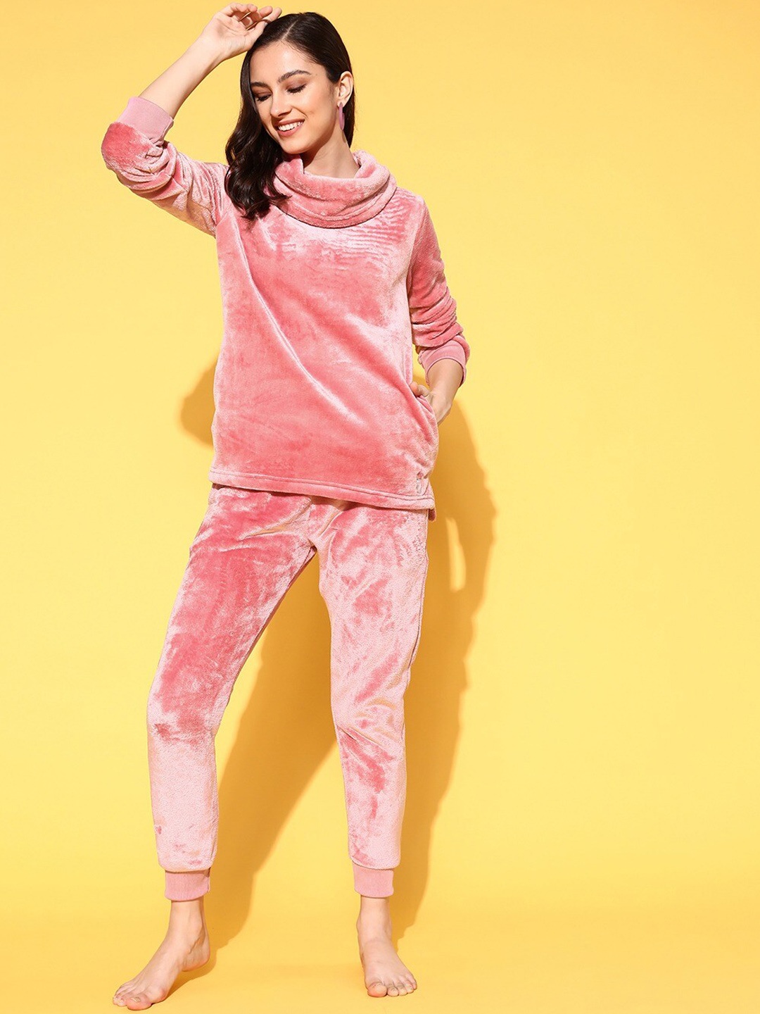 

Sweet Dreams Pullover Sweatshirt & Mid-Rise Track Pant Tracksuits, Mauve