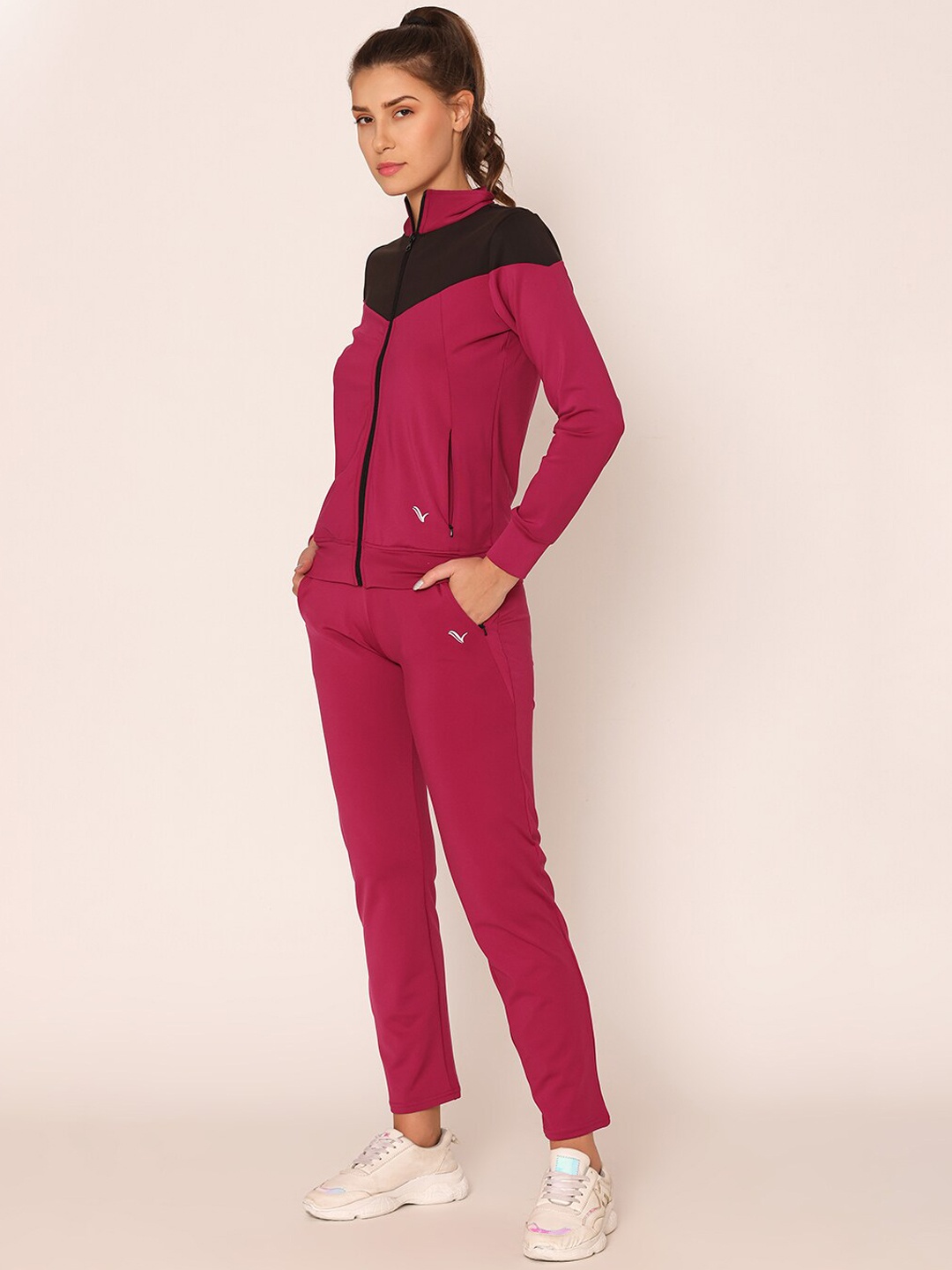 

Bonjour Mock Collar Athleisure Cotton Tracksuits, Mauve