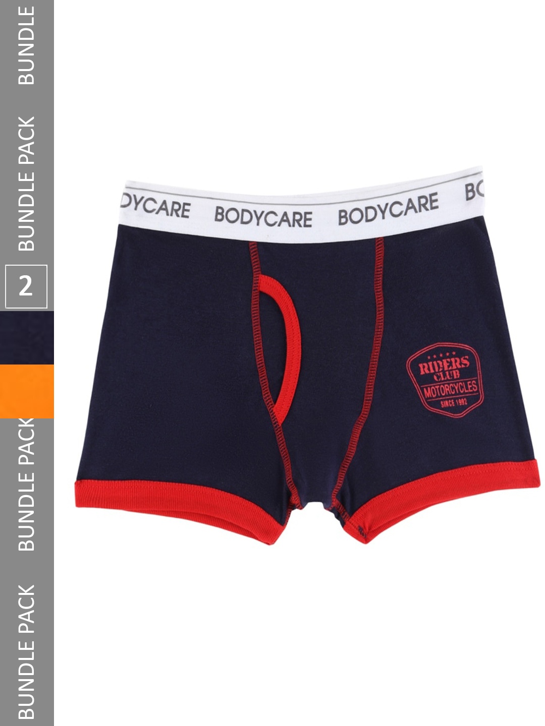 

Bodycare Boys Pack Of 2 Printed Detail Cotton Trunks KGA2066ON-PK005, Orange