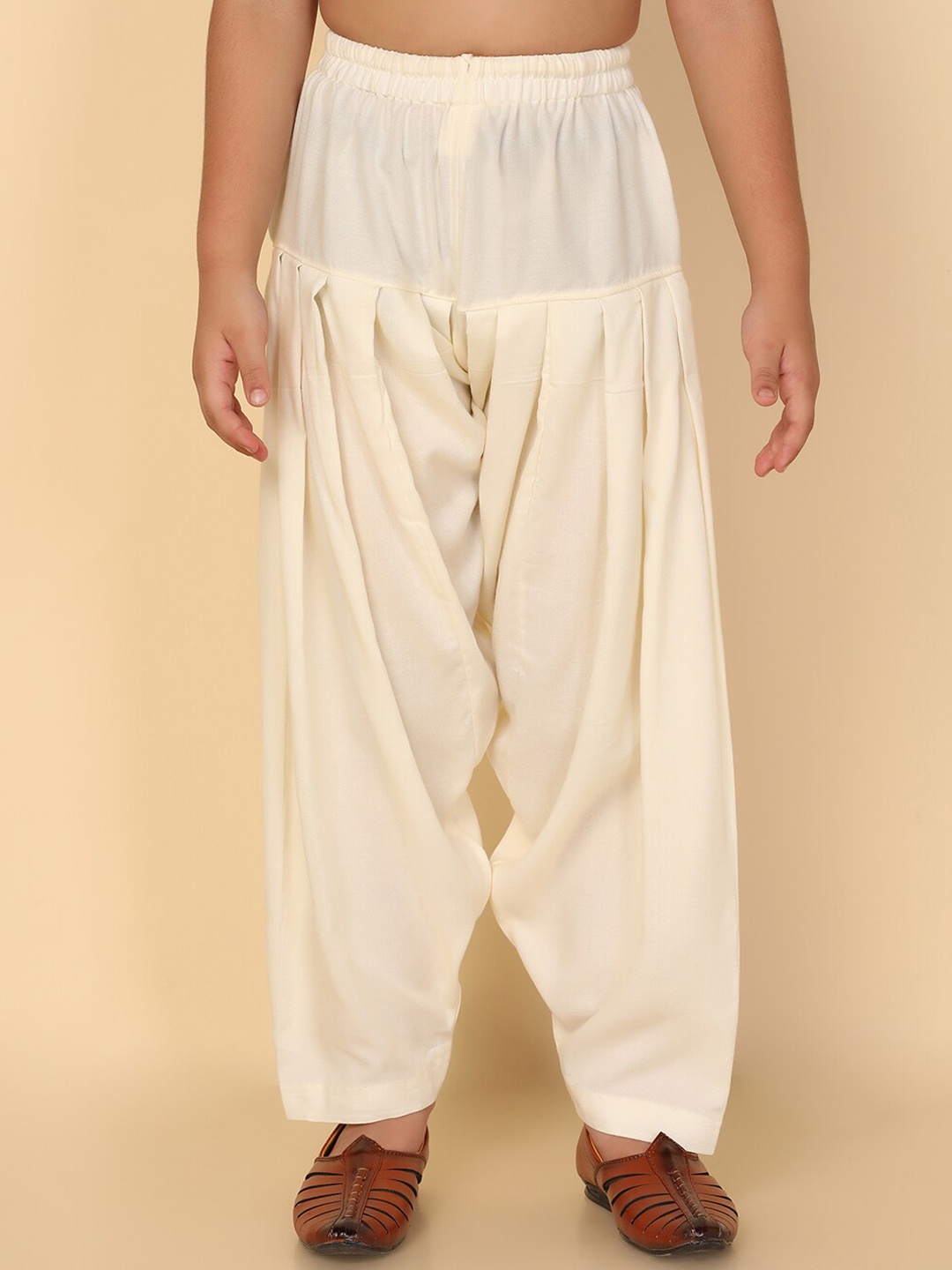 

KISAH Boys Pure Cotton Loose Fit Patiala, Cream