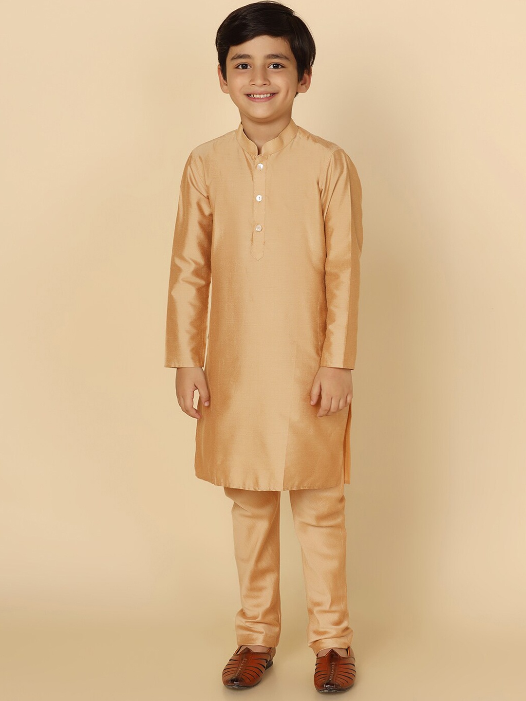 

KISAH Boys Regular Kurta With Pyjamas, Gold